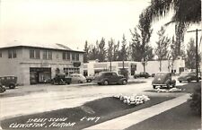 STREET SCENE vintage real photo postcard rppc CLEWISTON FLORIDA FL 1940s picture