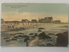 Westerly, RI. Noyes Beach and Weekapaug Inn - 1910s Postcard picture