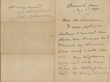 JOSHUA LAWRENCE CHAMBERLAIN - AUTOGRAPH LETTER SIGNED 08/25/1895 picture