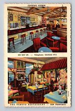 San Francisco CA-California, The Veneto Restaurant Vintage c1946 Postcard picture