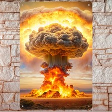 Explosion of Nuclear Atomic Bomb Poster Tin Metal Signs Home Décor 8x12 picture