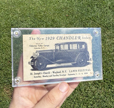 Vintage Chandler Sedan 1929 Raffle Ticket Wayland NY Gas And Oil Advertising  picture