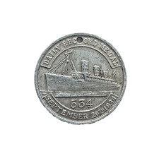 Vintage 1934 Daily Record RMS Queen Mary Medal picture