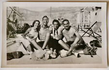 photo postcard MUSCULAR SHIRTLESS MEN couples ON THE BEACH Gay interest  picture