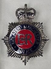 Vintage Obsolete Greater Manchester Police Cap Badge Queens Crown Shield Crest picture