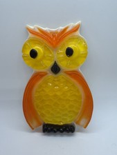 Vintage 70's Retro Lucite Wall Hanging Owl/ Spoon Rest Orange & Yellow MCM picture