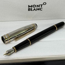 MB Meisterstück Solitaire Doué Sterling Silver Gold-Plated Fountain Pen With Box picture