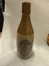 Antique Francis Drake Ginger Beer Bottle New Glasgow Nova Scotia Glazed, Ceramic picture