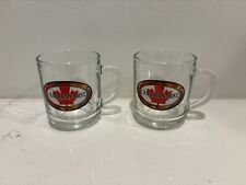 2 Vintage Canadian Mist Whiskey Clear Glass Mug With Maple Leaf picture