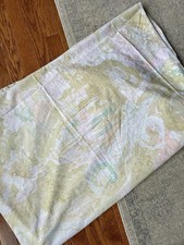 Vintage RARE Martex Fantasy Garden Fitted Sheet FLAW 1972 HTF Romantic Print picture