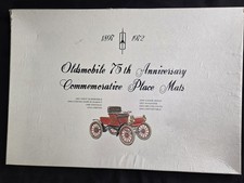 Oldsmobile 75th Anniversary Commemorative Place Mats 4pc Double Sided 1897-1972 picture