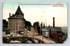 1913 Mountain View Hotel & Incline Railway Station Hamilton Ontario JV Postcard picture