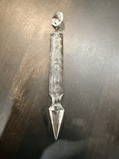 Vintage Clear Cut 7 Inches Total Spearhead Crystal Prism 3-Sided picture