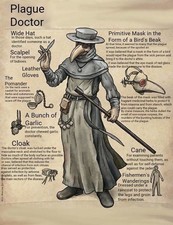 Protective and historical clothing used by a plague doctor (Plague Doctor) Photo picture