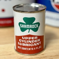 Vintage NOS Shamrock Upper Cylinder Lubricant Oil Can 4oz FULL picture