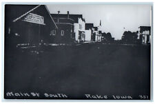 c1940s Main Street Business Section South Rake Iowa IA Vintage Unposted Postcard picture