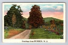 Sussex NJ-New Jersey, General Greeting, General Country Road Vintage Postcard picture