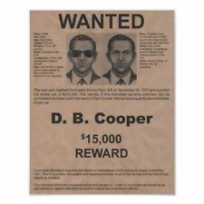 DB D.B. COOPER PHOTO WANTED POSTER ORIGINAL 1971 FBI SKY JACKER 8.5X11 REPRINT picture