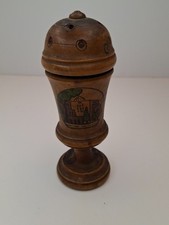 Antique Bezalel Jerusalem Olive Wood Spice Box Besamim Holder 1920 Palestine Era picture