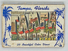 20 Beautiful Color Views Tampa Florida Teich Vintage 1938 Mini Postcard set lot picture