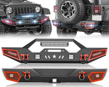 for Wrangler JK JKU Front and Rear Bumpers Compatible with 2007-2018 Jeep Wrangl picture