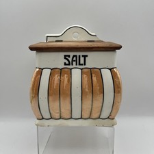 vintage german salt box Lottie Stripped Porcelain Wall Mount With Chips Kitchen picture