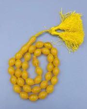 33-Bead Bakelite Amber Tasbih – Vintage-Style Islamic Prayer Beads Misbaha. picture