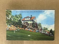 Postcard Duluth MN Minnesota Skyline Drive Beautiful Home Garden Flowers picture