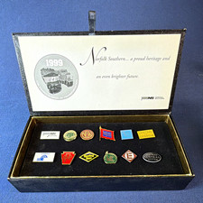 1999 Norfolk Southern Railroad Heritage Pin Set Conrail N&W Wabash Original Box picture