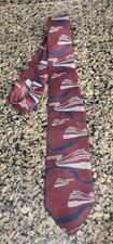 Vintage Amtrak employee Conductor Uniform Necktie Red polyester train USA picture