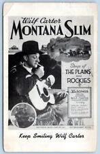 1938 WILF CARTER MONTANA SLIM 35 SONGS OF THE PLAINS & ROCKIES ADVERTISING CARD picture