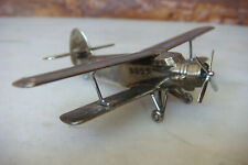 OLD VINTAGE Russian AN-2 SILVER PLATE SMALL AIRPLANE DESK MODEL  picture
