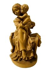 HAND CARVED WOOD OUR LADY MARY JESUS CHRIST STATUE ANTIQUE VINTAGE 7 Inch. picture