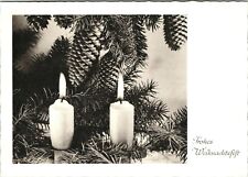 Vtg German Postcard Frohes Weihnachtsfelt (Merry Christmas) candles pinecone   picture