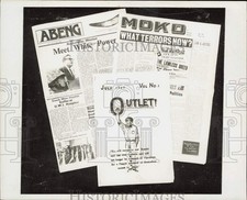 1969 Press Photo Newspaper articles display black power - lra62452 picture