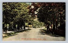 Beverly MA-Massachusetts, Neptune and Ober Streets, Souvenir Vintage Postcard picture