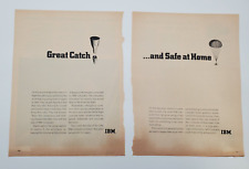 1966 IBM Gemini 11 NASA Astronaut Space Rocket Print Ad, 2 Pages 10.5x13.5 Each picture