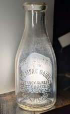 RARE Quart Milk Lempke Dairy LaPorte La Porte IN IND INDIANA Bottle Cream 1936 picture