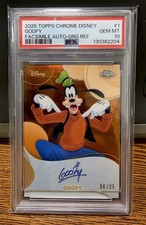 2025 Topps Disney Chrome Goofy Facsimile Autograph Orange /25 picture