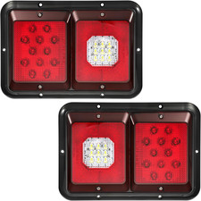 2Pcs Double Led Trailer Tail Lights with Horizontal Mount Dual Stop Turn Tail Ba picture