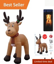 Massive 15 FT Inflatable Reindeer - Self-Inflating Holiday Sculpture with Lights picture