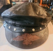 Vintage 60s Harley Davidson Leather Hat Buckle Freedom Machine Biker USA  picture