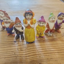 Antique 1938 SNOW WHITE SEVEN DWARFS-Disney Movie Promo-Bisque-Mapan-lot of 7 picture