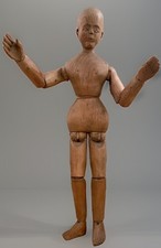 19c French Articulated Wood Artist Mannequin Sculpture Model Antique Folk Art picture