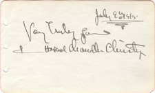 Collier's Artist Howard Chandler Christy Signed 3x5 Autograph Page VTG Un Cut picture