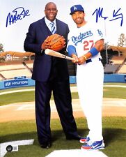 Magic Johnson Matt Kemp Dodgers Signed 11x14 Photograph BAS (Grad Collection)  picture