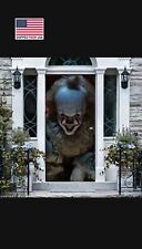 Halloween IT Pennywise Theme Door Window Cover Banner Backdrop Scary Decor picture