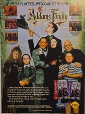 Rare Vintage Addams Family Gaming Print Ads Lot SNES Sega Movie Promo Display picture