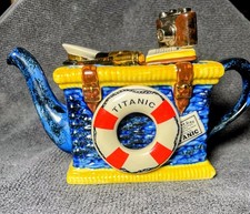 Rare Tony Carter Titanic Teapot Limited Edition 045/99 Trunk Novelty England picture