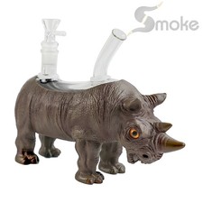 8inch Glass Bong and Water Pipes Smoking Bubbler Bongs w/ 14mm bowl Rhino Hookah picture